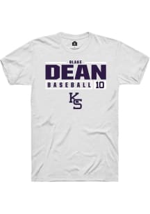 Blake Dean White K-State Wildcats NIL Stacked Box Short Sleeve T Shirt