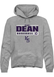 Blake Dean  Rally K-State Wildcats Mens Graphite NIL Stacked Box Long Sleeve Hoodie