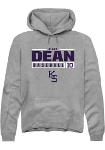 Blake Dean Rally Mens Graphite K-State Wildcats NIL Stacked Box Hooded Sweatshirt