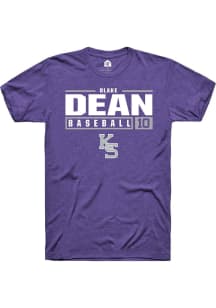 Blake Dean Purple K-State Wildcats NIL Stacked Box Short Sleeve T Shirt