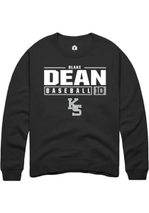 Blake Dean  Rally K-State Wildcats Mens Black NIL Stacked Box Long Sleeve Crew Sweatshirt
