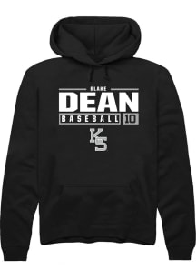 Blake Dean Rally Mens Black K-State Wildcats NIL Stacked Box Hooded Sweatshirt