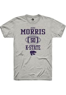 Boone Morris  K-State Wildcats Ash Rally NIL Sport Icon Short Sleeve T Shirt