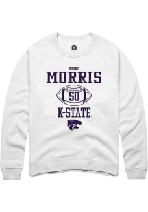 Boone Morris Rally Mens White K-State Wildcats NIL Sport Icon Crew Sweatshirt