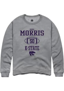 Boone Morris Rally Mens Graphite K-State Wildcats NIL Sport Icon Crew Sweatshirt