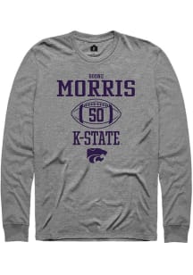 Boone Morris  K-State Wildcats Graphite Rally NIL Sport Icon Long Sleeve T Shirt