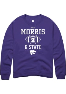 Boone Morris Rally Mens Purple K-State Wildcats NIL Sport Icon Crew Sweatshirt