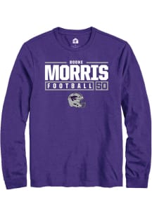 Boone Morris  K-State Wildcats Purple Rally NIL Stacked Box Long Sleeve T Shirt