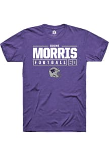 Boone Morris  K-State Wildcats Purple Rally NIL Stacked Box Short Sleeve T Shirt