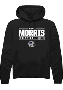 Boone Morris Rally Mens Black K-State Wildcats NIL Stacked Box Hooded Sweatshirt