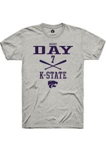 Brady Day  K-State Wildcats Ash Rally NIL Sport Icon Short Sleeve T Shirt