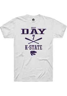 Brady Day  K-State Wildcats White Rally NIL Sport Icon Short Sleeve T Shirt