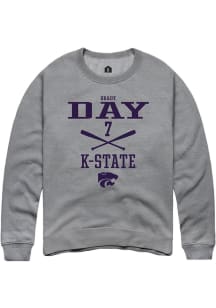 Brady Day  Rally K-State Wildcats Mens Graphite NIL Sport Icon Long Sleeve Crew Sweatshirt