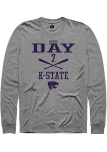 Brady Day  K-State Wildcats Graphite Rally NIL Sport Icon Long Sleeve T Shirt