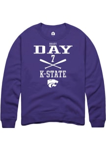 Brady Day  Rally K-State Wildcats Mens Purple NIL Sport Icon Long Sleeve Crew Sweatshirt