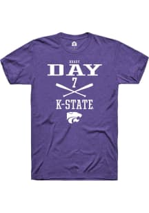 Brady Day  K-State Wildcats Purple Rally NIL Sport Icon Short Sleeve T Shirt
