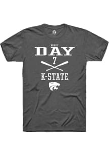 Brady Day  K-State Wildcats Dark Grey Rally NIL Sport Icon Short Sleeve T Shirt