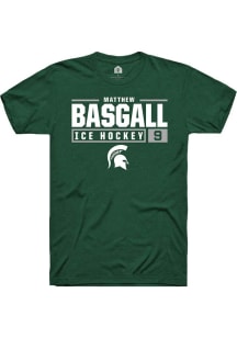 Matthew Basgall Green Michigan State Spartans NIL Stacked Box Short Sleeve T Shirt
