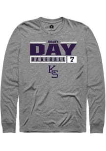 Brady Day  K-State Wildcats Graphite Rally NIL Stacked Box Long Sleeve T Shirt