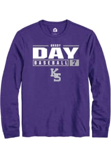 Brady Day  K-State Wildcats Purple Rally NIL Stacked Box Long Sleeve T Shirt