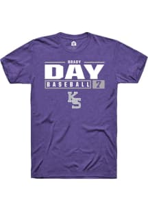 Brady Day  K-State Wildcats Purple Rally NIL Stacked Box Short Sleeve T Shirt