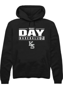 Brady Day  Rally K-State Wildcats Mens Black NIL Stacked Box Long Sleeve Hoodie