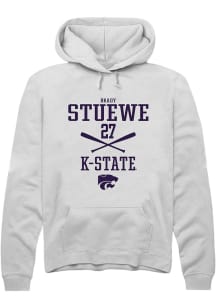 Brady Stuewe  Rally K-State Wildcats Mens White NIL Sport Icon Long Sleeve Hoodie