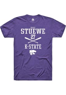 Brady Stuewe Purple K-State Wildcats NIL Sport Icon Short Sleeve T Shirt