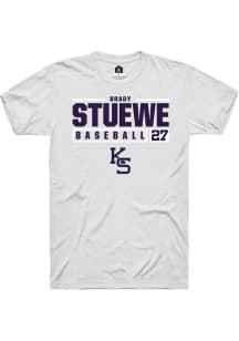 Brady Stuewe White K-State Wildcats NIL Stacked Box Short Sleeve T Shirt