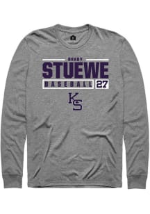 Brady Stuewe Rally Mens Graphite K-State Wildcats NIL Stacked Box Tee