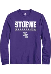 Brady Stuewe Rally Mens Purple K-State Wildcats NIL Stacked Box Tee