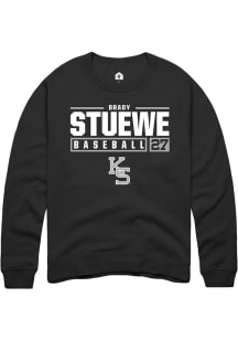 Brady Stuewe  Rally K-State Wildcats Mens Black NIL Stacked Box Long Sleeve Crew Sweatshirt