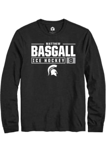 Matthew Basgall Rally Mens Black Michigan State Spartans NIL Stacked Box Tee