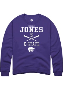 Brendan Jones  Rally K-State Wildcats Mens Purple NIL Sport Icon Long Sleeve Crew Sweatshirt