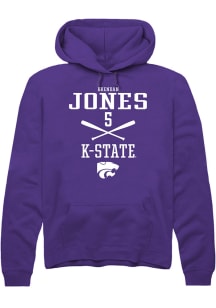 Brendan Jones  Rally K-State Wildcats Mens Purple NIL Sport Icon Long Sleeve Hoodie