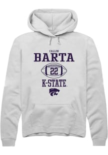 Callen Barta  Rally K-State Wildcats Mens White NIL Sport Icon Long Sleeve Hoodie