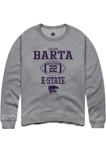 Callen Barta  Rally K-State Wildcats Mens Graphite NIL Sport Icon Long Sleeve Crew Sweatshirt