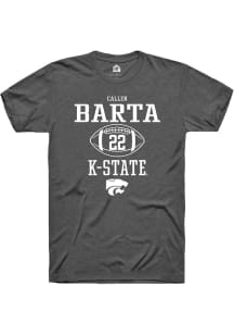 Callen Barta  K-State Wildcats Dark Grey Rally NIL Sport Icon Short Sleeve T Shirt