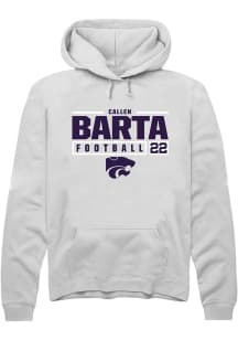 Callen Barta  Rally K-State Wildcats Mens White NIL Stacked Box Long Sleeve Hoodie