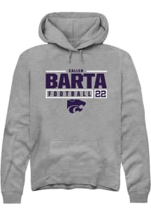 Callen Barta  Rally K-State Wildcats Mens Graphite NIL Stacked Box Long Sleeve Hoodie
