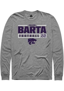 Callen Barta  K-State Wildcats Graphite Rally NIL Stacked Box Long Sleeve T Shirt