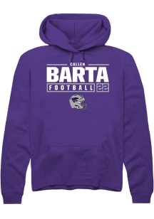 Callen Barta  Rally K-State Wildcats Mens Purple NIL Stacked Box Long Sleeve Hoodie