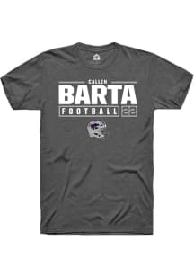Callen Barta  K-State Wildcats Dark Grey Rally NIL Stacked Box Short Sleeve T Shirt