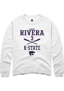 Danniel Rivera  Rally K-State Wildcats Mens White NIL Sport Icon Long Sleeve Crew Sweatshirt