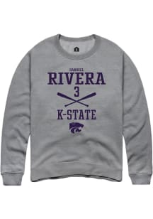 Danniel Rivera  Rally K-State Wildcats Mens Graphite NIL Sport Icon Long Sleeve Crew Sweatshirt
