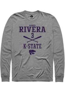 Danniel Rivera  K-State Wildcats Graphite Rally NIL Sport Icon Long Sleeve T Shirt