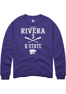 Danniel Rivera  Rally K-State Wildcats Mens Purple NIL Sport Icon Long Sleeve Crew Sweatshirt