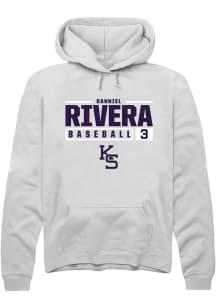 Danniel Rivera  Rally K-State Wildcats Mens White NIL Stacked Box Long Sleeve Hoodie