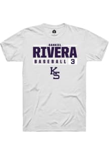 Danniel Rivera  K-State Wildcats White Rally NIL Stacked Box Short Sleeve T Shirt