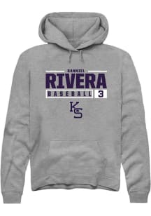 Danniel Rivera  Rally K-State Wildcats Mens Graphite NIL Stacked Box Long Sleeve Hoodie